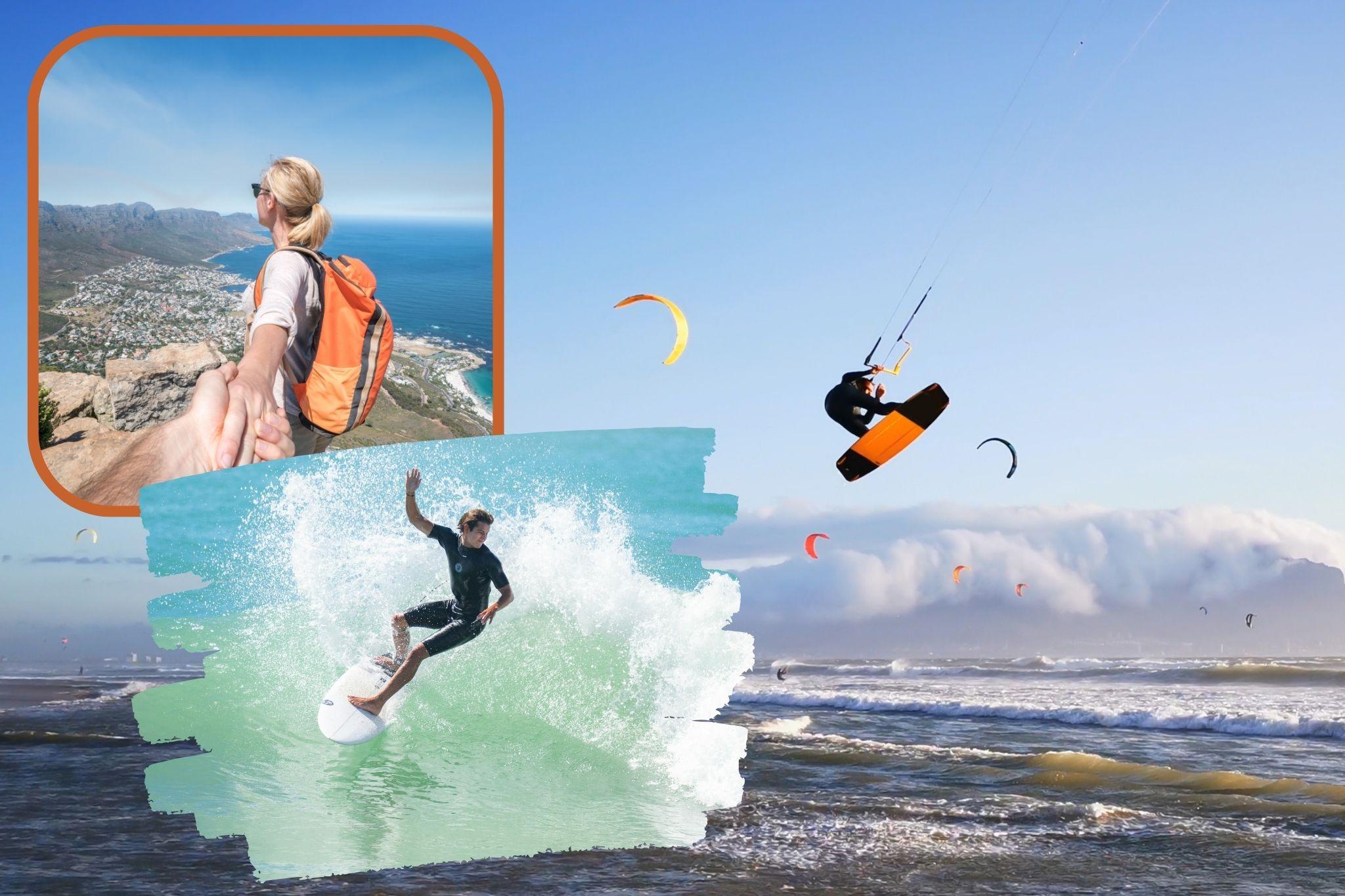 Popular activities near Cape Perlant — kitesurfing, surfing and hiking around Cape Town