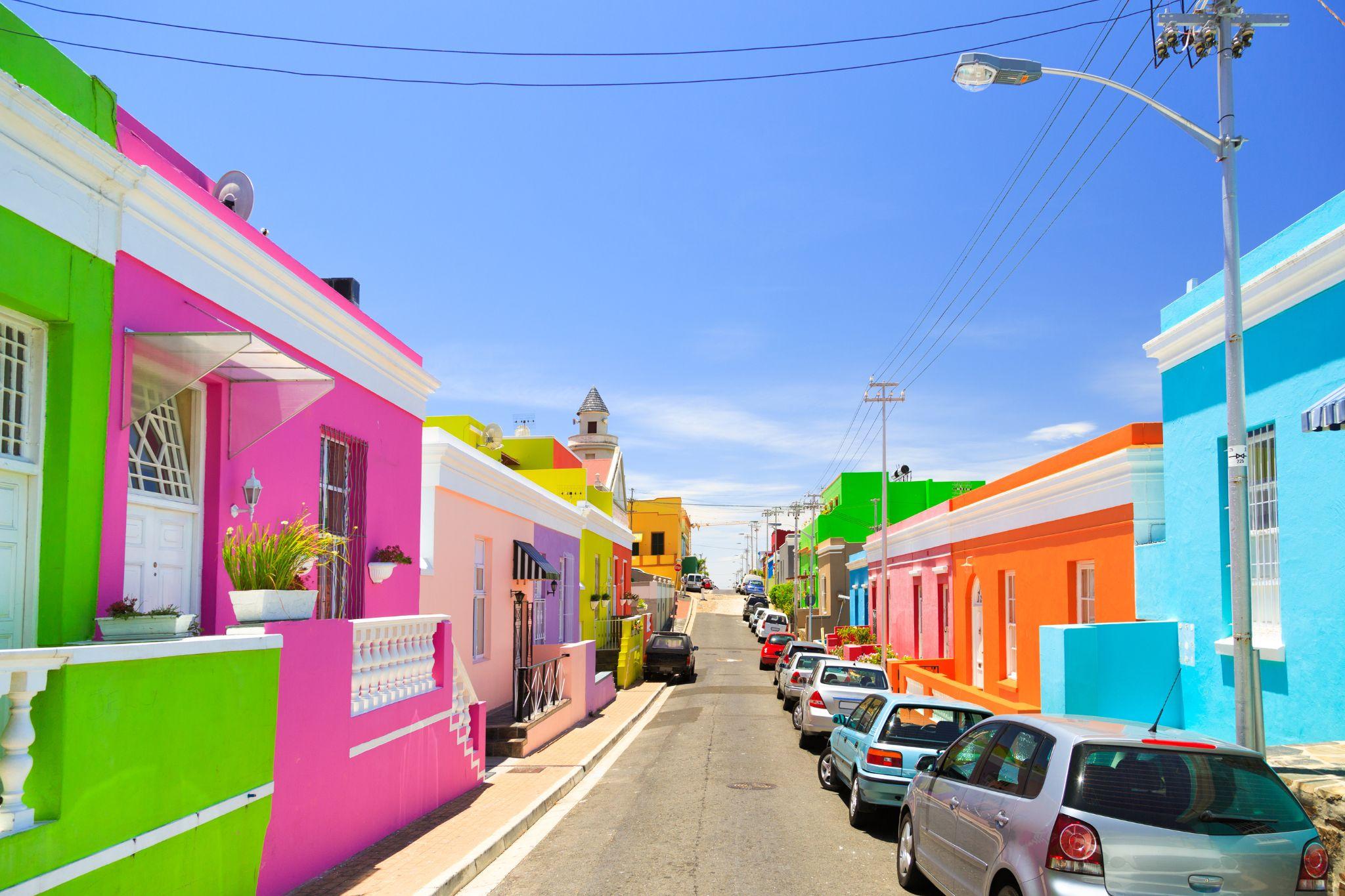 The colourful houses of Bo-Kaap, a short drive from Mountainview